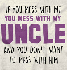 Mess With My Uncle Baby Striped Skirt Dress-Direct To Garment Print-Brisco Baby