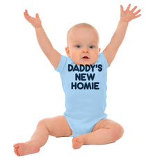 Daddy's New Homie Romper Bodysuit-Direct To Garment Print-Brisco Baby