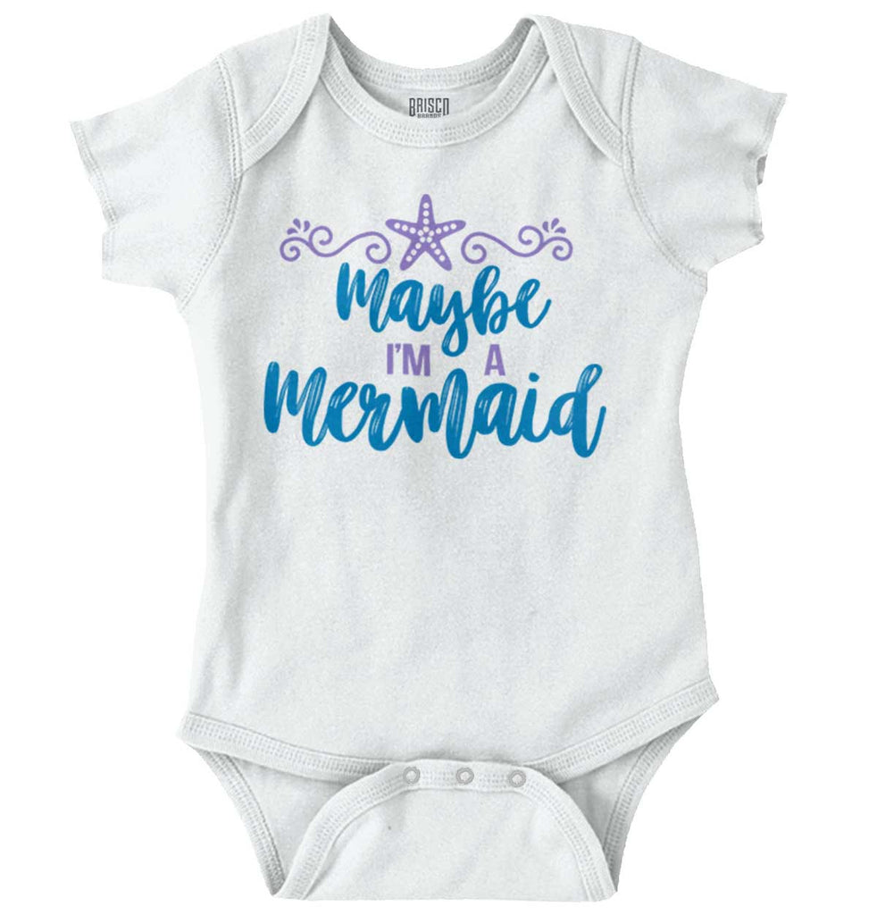 Maybe I'm A Mermaid Romper Bodysuit-Direct To Garment Print-Brisco Baby