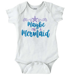 Maybe I'm A Mermaid Romper Bodysuit-Direct To Garment Print-Brisco Baby