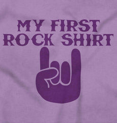 Rock Shirt Baby Ruffled Trim Romper-Direct To Garment Print-Brisco Baby