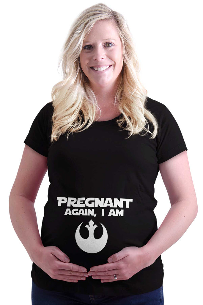 Pregnant Again, I Am Maternity T-Shirt-Direct To Garment Print-Brisco Baby