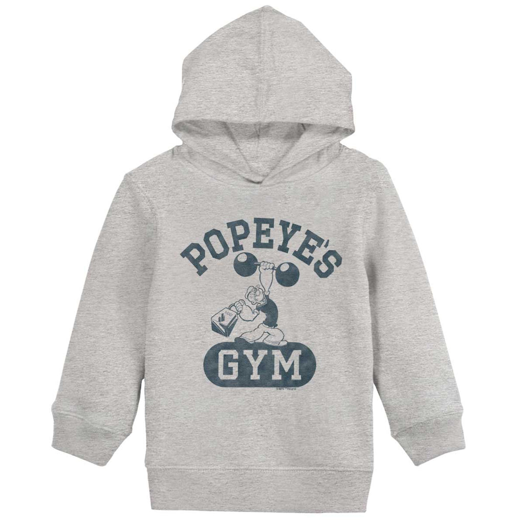 Popeye's Gym Toddler Pullover Hoodie-Direct To Garment Print-Brisco Baby