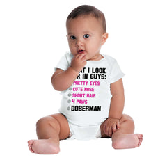 Doberman Checklist Romper Bodysuit-Direct To Garment Print-Brisco Baby