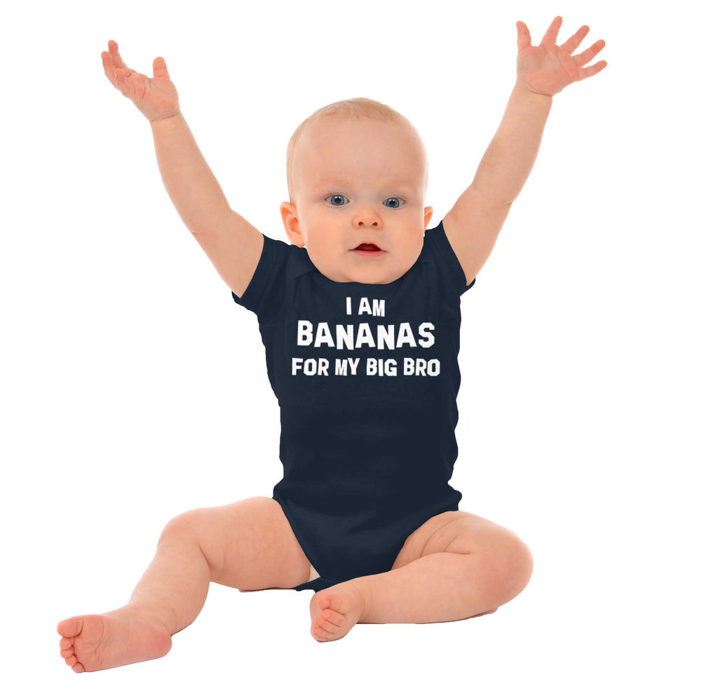 I Am Bananas For My Big Bro Romper Bodysuit-Direct To Garment Print-Brisco Baby