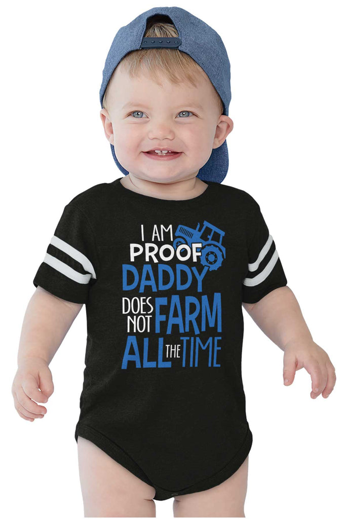 Farm All The Time Football Romper Bodysuit-Direct To Garment Print-Brisco Baby