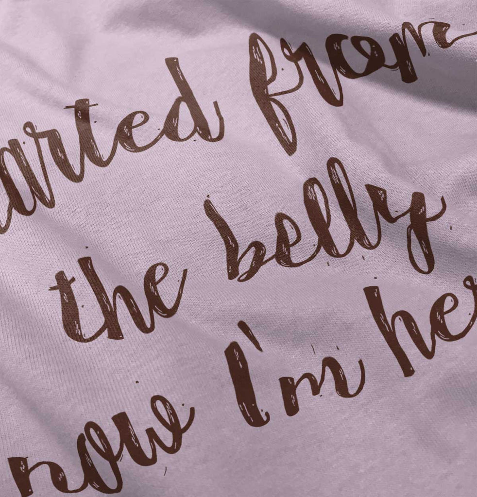 Started From The Belly Romper Bodysuit-Direct To Garment Print-Brisco Baby