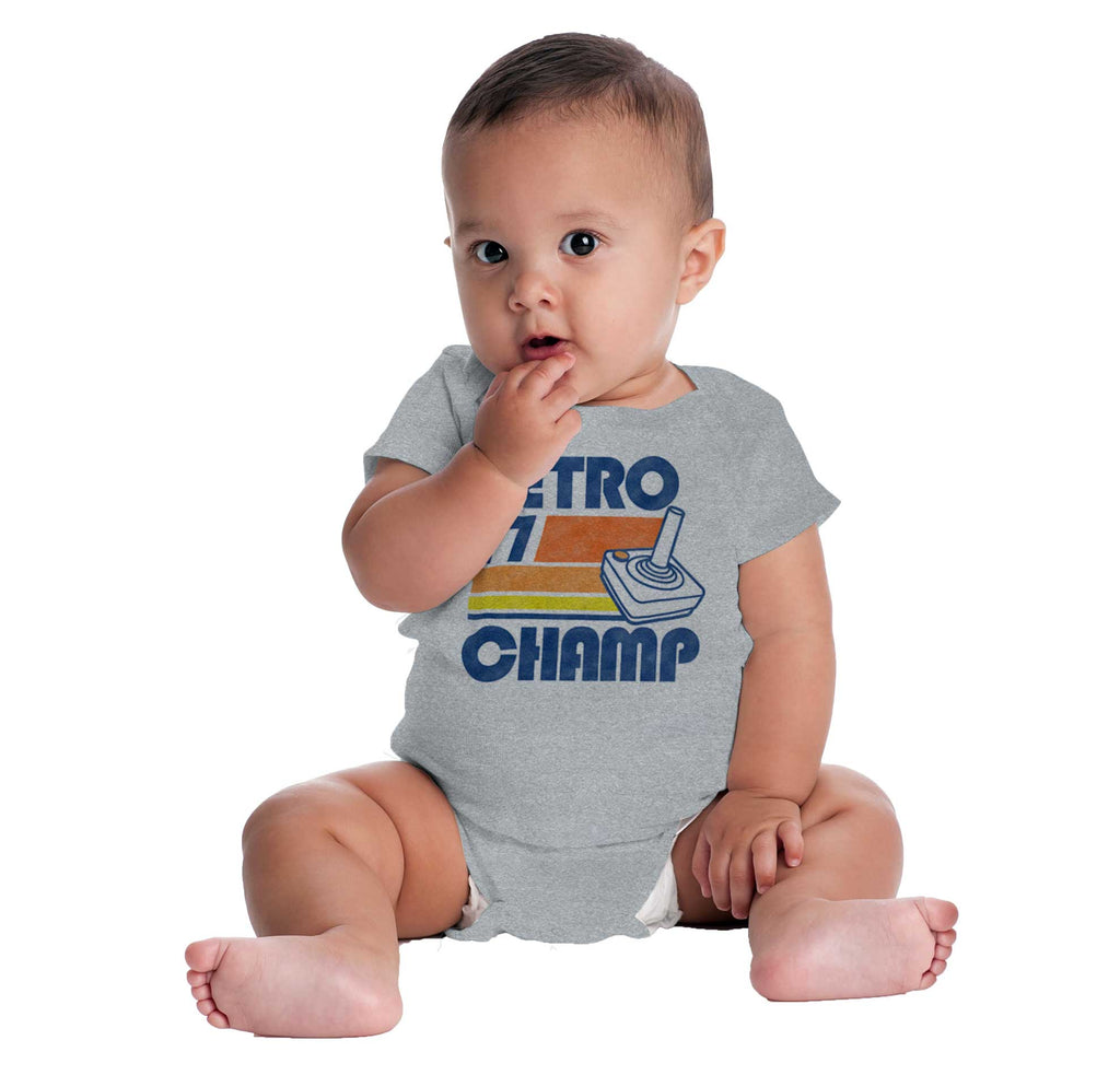Retro 77 Champ Gamer Dragons Romper Bodysuit-Direct To Garment Print-Brisco Baby