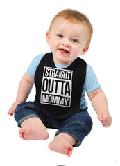 Straight Outta Mommy Infant Baby Bib-Direct To Garment Print-Brisco Baby