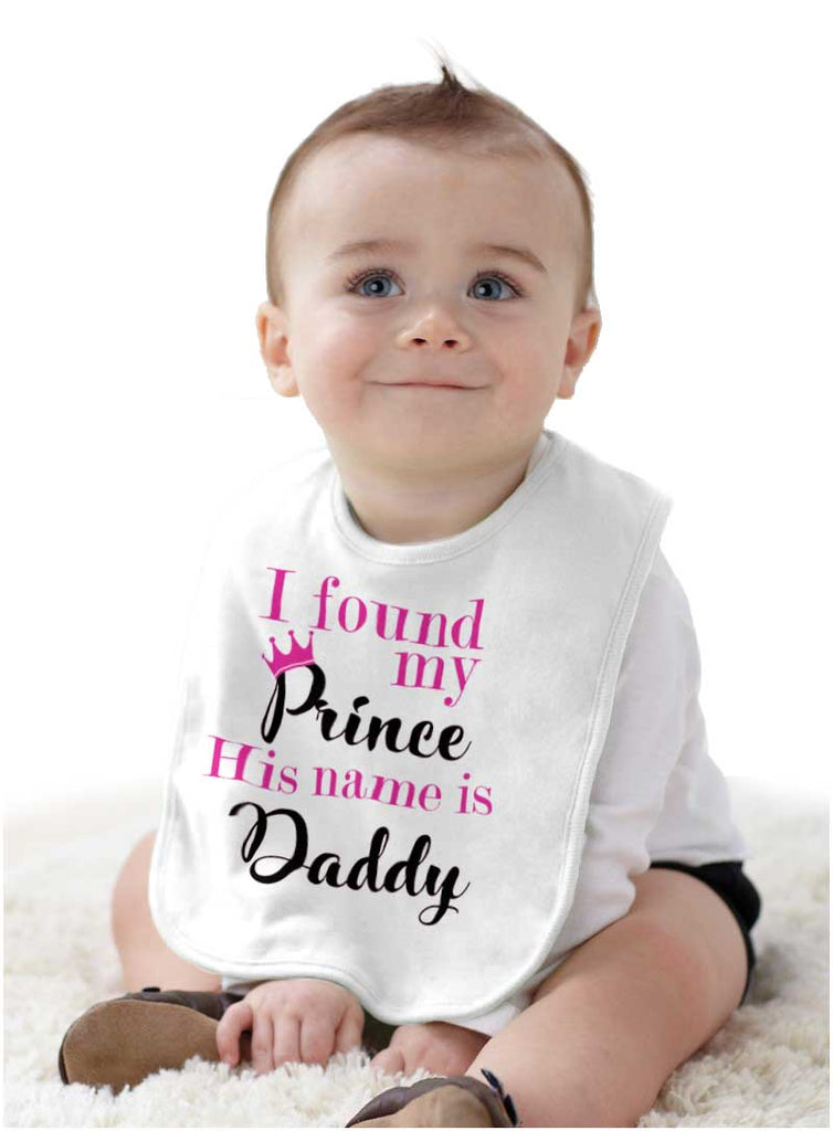 Prince Daddy Infant Baby Bib-Direct To Garment Print-Brisco Baby