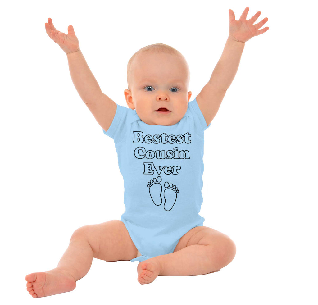 Bestest Cousin Ever Romper Bodysuit-Direct To Garment Print-Brisco Baby