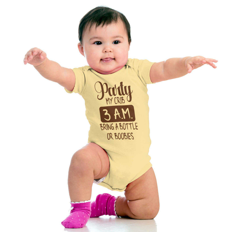 Party At My Crib Romper Bodysuit-Direct To Garment Print-Brisco Baby