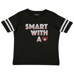 Smart With A Heart Toddler Football Jersey Tee-Direct To Garment Print-Brisco Baby