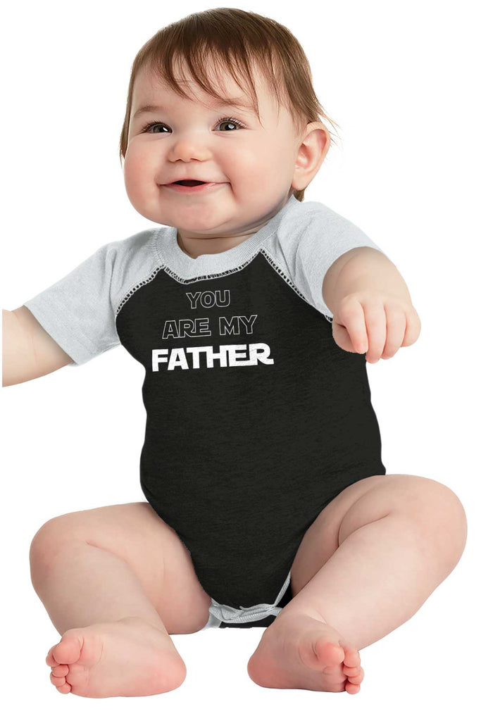 You Are My Father Raglan Romper Bodysuit-Direct To Garment Print-Brisco Baby