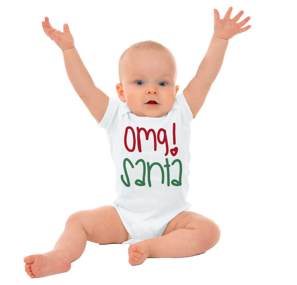 OMG Santa Romper Bodysuit-Direct To Garment Print-Brisco Baby