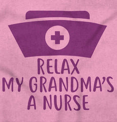 Relax My Grandma's A Nurse Romper Bodysuit-Direct To Garment Print-Brisco Baby