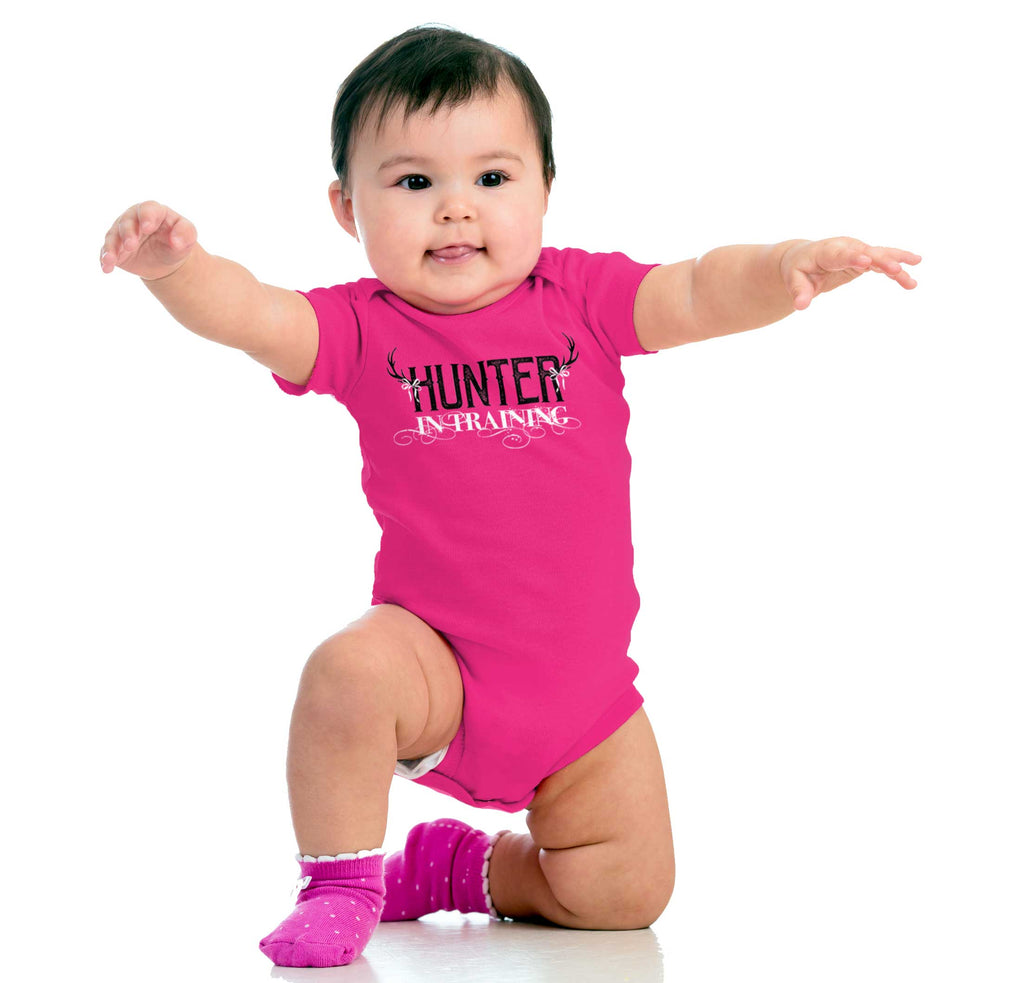 Hunter Girl In Training Romper Bodysuit-Direct To Garment Print-Brisco Baby