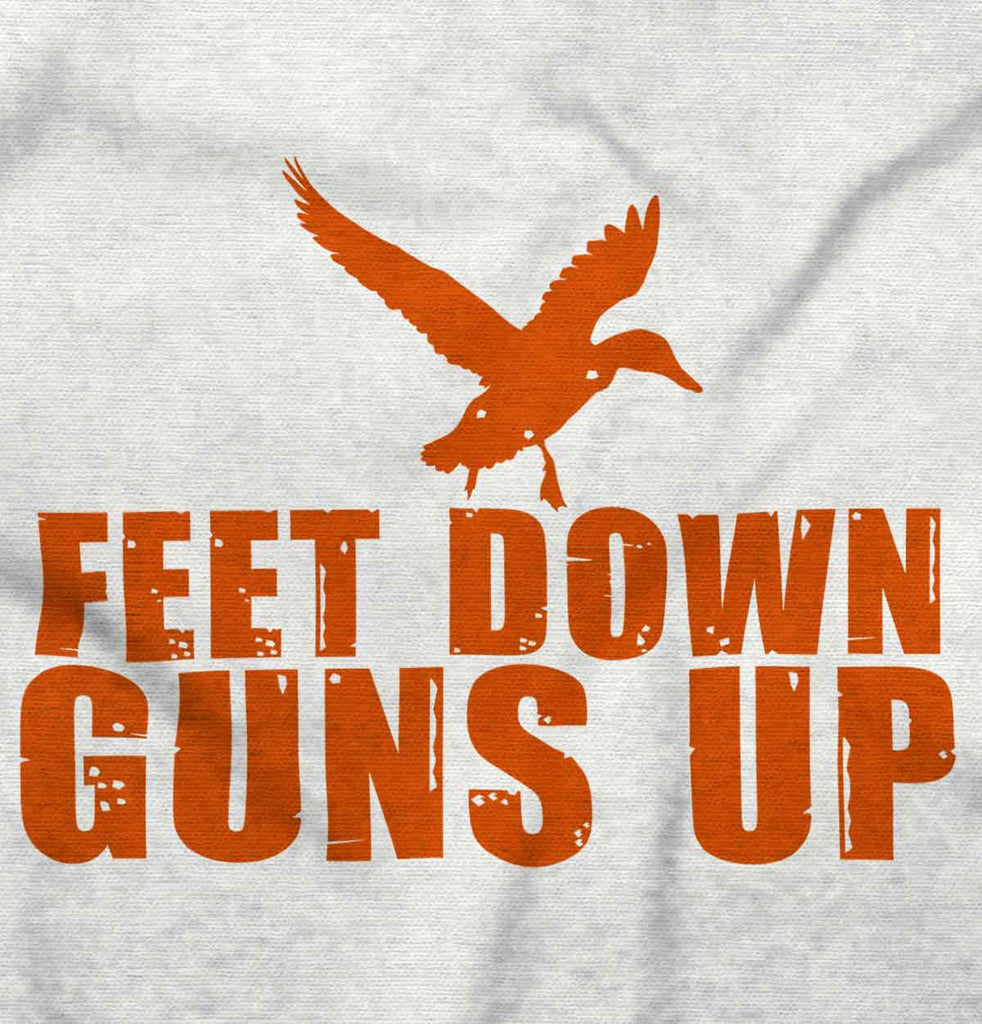 Feet Down Guns Up Duck Romper Bodysuit-Direct To Garment Print-Brisco Baby