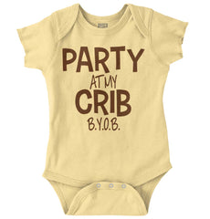 Party At My Crib Romper Bodysuit-Direct To Garment Print-Brisco Baby