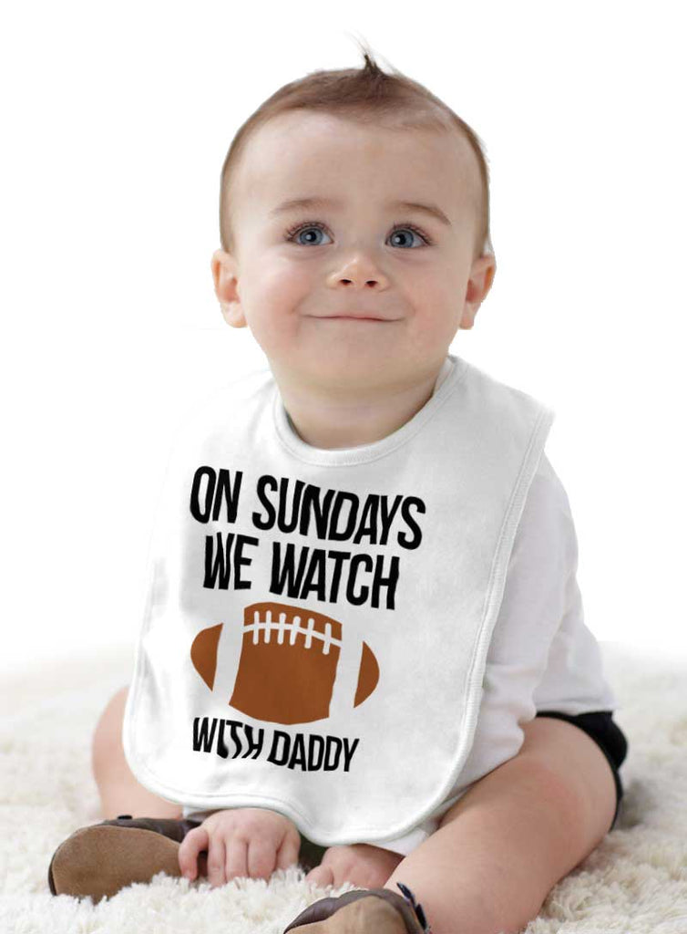 Football Sundays Infant Baby Bib-Direct To Garment Print-Brisco Baby