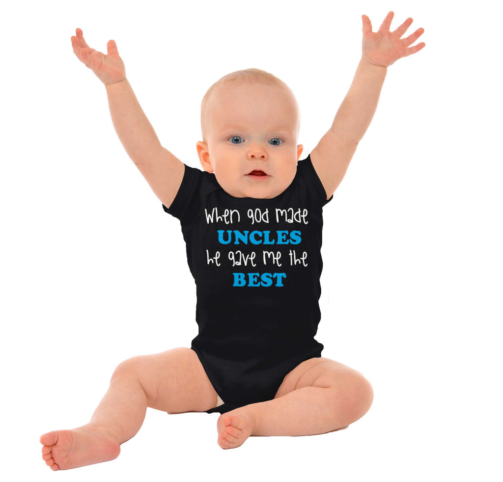 When God Made Uncles Romper Bodysuit-Direct To Garment Print-Brisco Baby