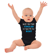 When God Made Uncles Romper Bodysuit-Direct To Garment Print-Brisco Baby