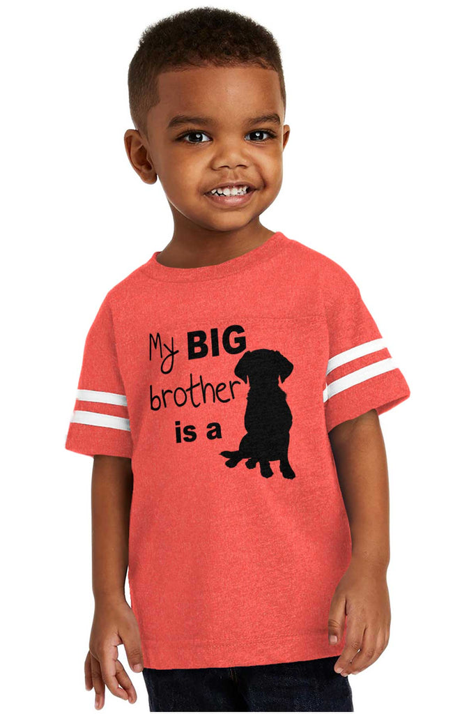 Brother is a Dog Toddler Football Jersey Tee-Direct To Garment Print-Brisco Baby
