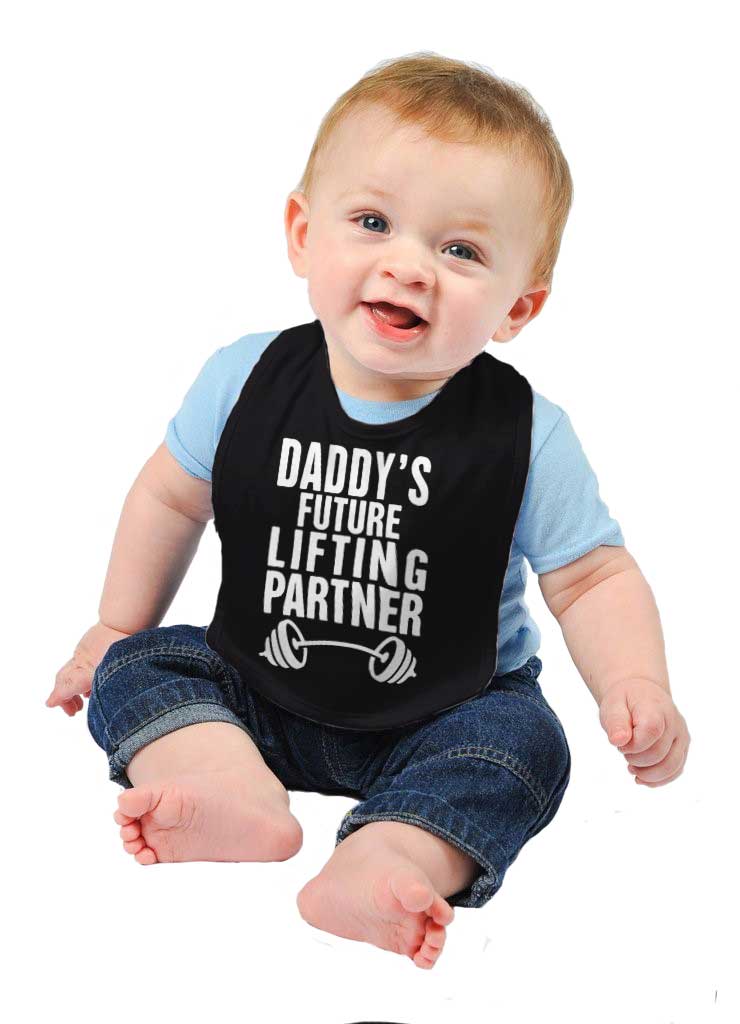 Lifting Partner Infant Baby Bib-Direct To Garment Print-Brisco Baby