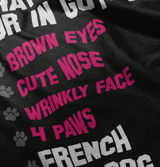 French Bulldog List Romper Bodysuit-Direct To Garment Print-Brisco Baby