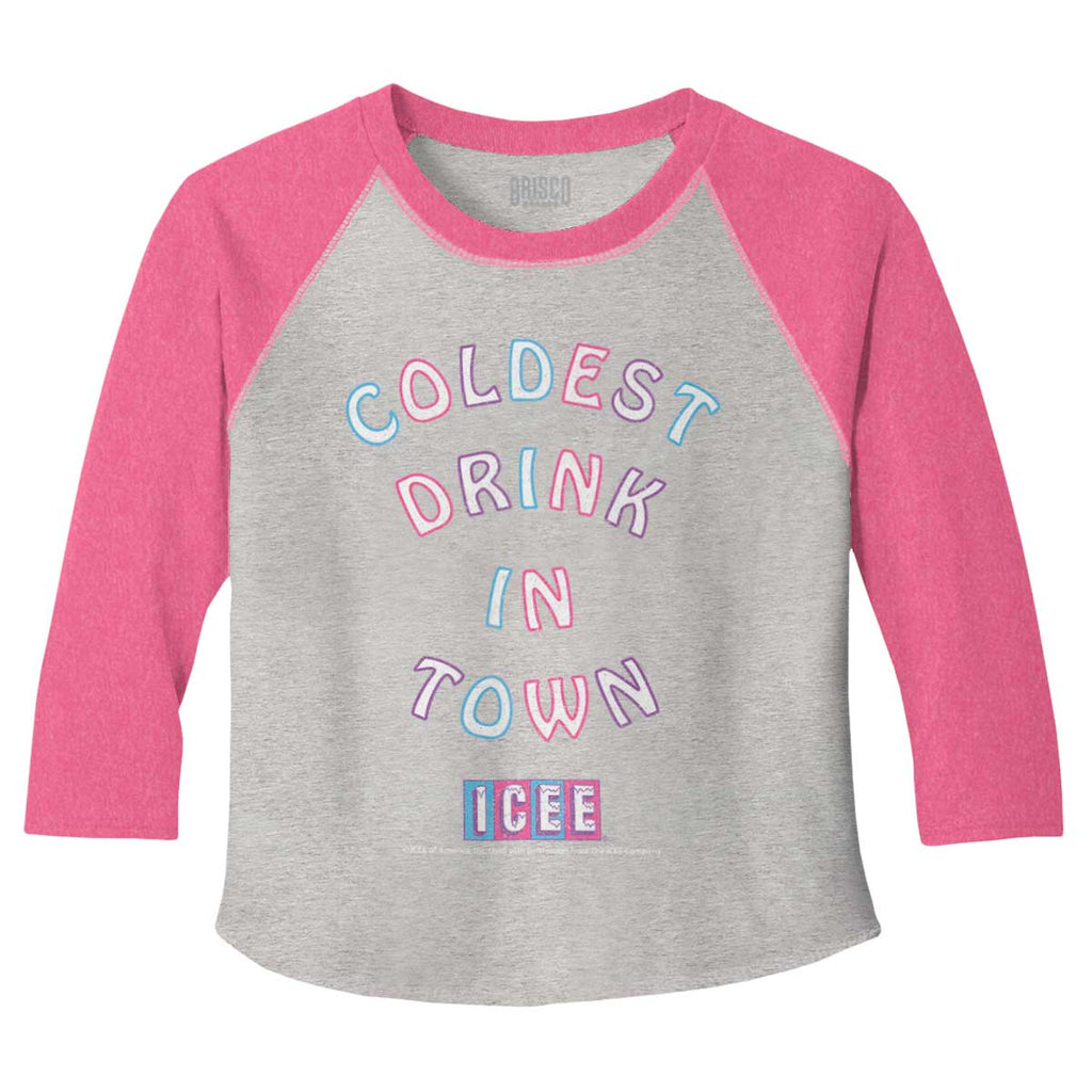 Coldest Drink In Town Toddler Baseball-Direct To Garment Print-Brisco Baby