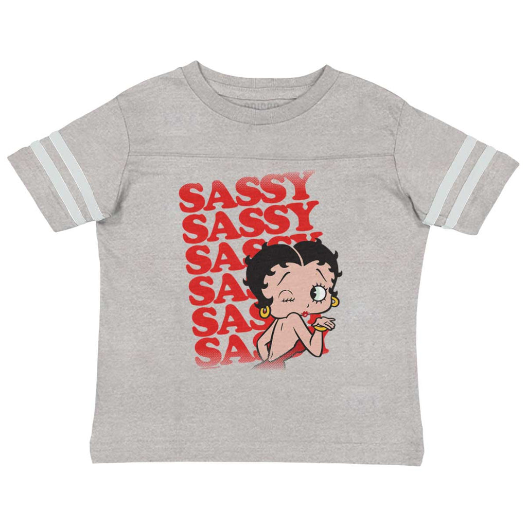 Sassy Boop Toddler Football Jersey Tee-Direct To Garment Print-Brisco Baby