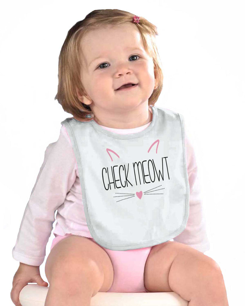 Check Meowt Infant Baby Bib-Direct To Garment Print-Brisco Baby