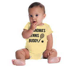 Grandma's Tennis Buddy Romper Bodysuit-Direct To Garment Print-Brisco Baby