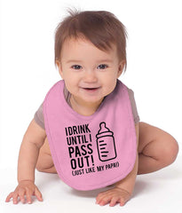 Drink Until I Pass Out Infant Baby Bib-Direct To Garment Print-Brisco Baby