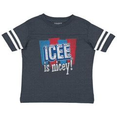 Icee Is Nicey Toddler Football Jersey Tee-Direct To Garment Print-Brisco Baby