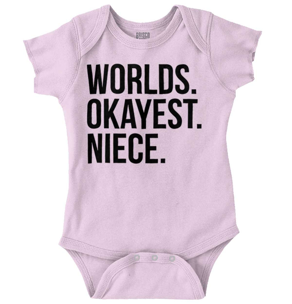 Worlds Okayest Niece Romper Bodysuit-Direct To Garment Print-Brisco Baby