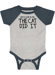 Cat Did It Raglan Romper Bodysuit-Direct To Garment Print-Brisco Baby