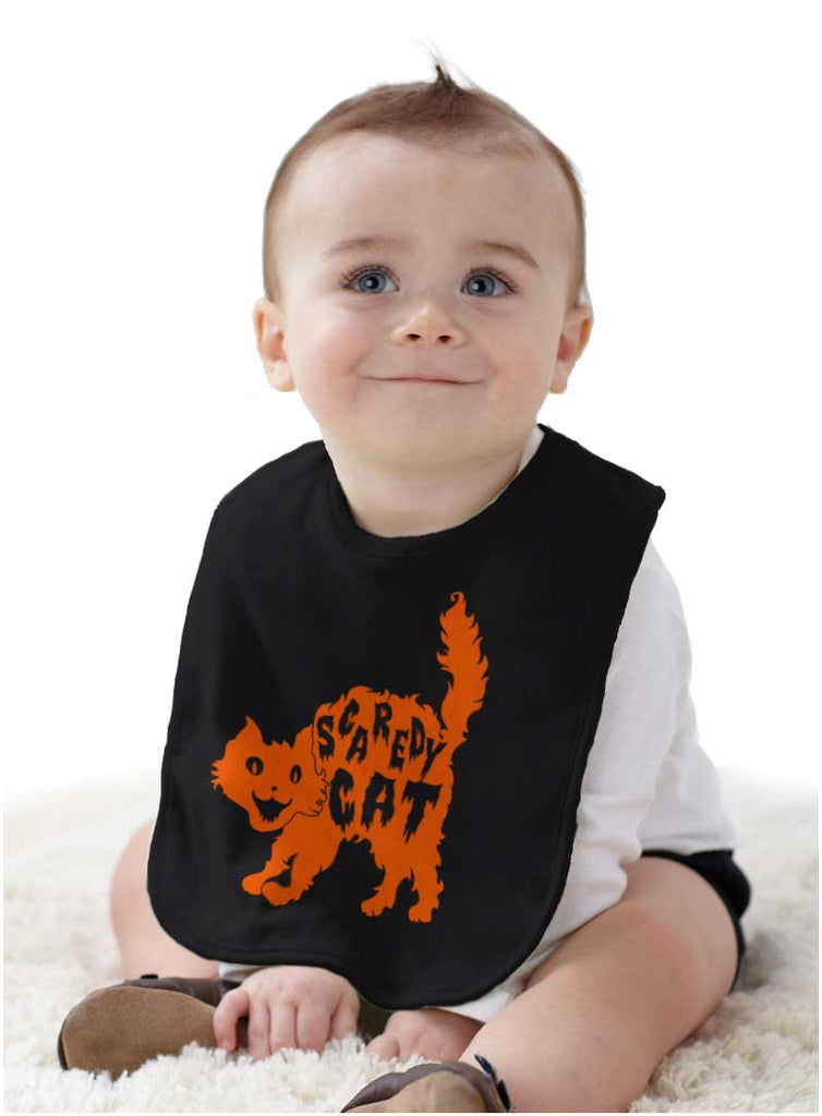 Scaredy Cat Infant Baby Bib-Direct To Garment Print-Brisco Baby