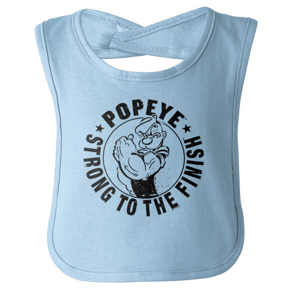 Popeye To The Finish Infant Baby Bib-Direct To Garment Print-Brisco Baby