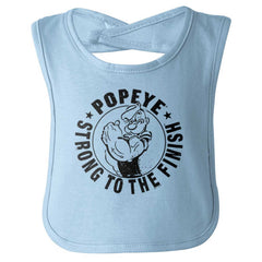 Popeye To The Finish Infant Baby Bib-Direct To Garment Print-Brisco Baby