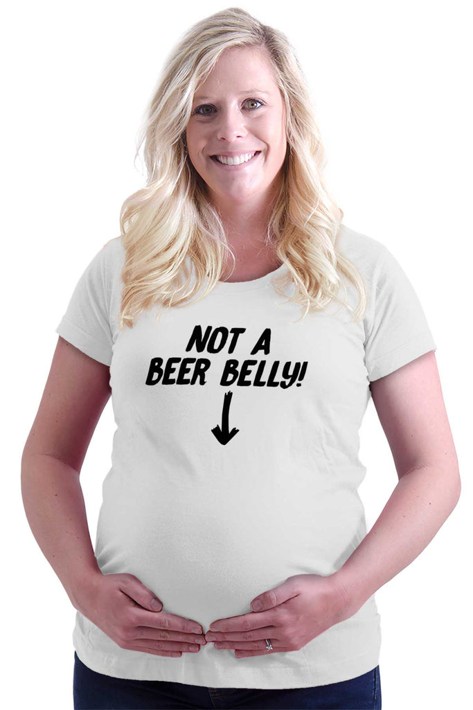 Not A Beer Belly Maternity T-Shirt-Direct To Garment Print-Brisco Baby