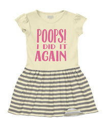 Poops I Did It Again Baby Striped Skirt Dress-Direct To Garment Print-Brisco Baby
