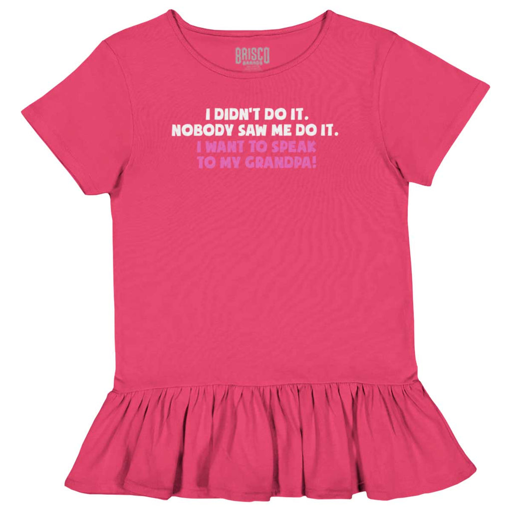 I Didn't Do It Toddler Ruffle Bottom Tee-Direct To Garment Print-Brisco Baby