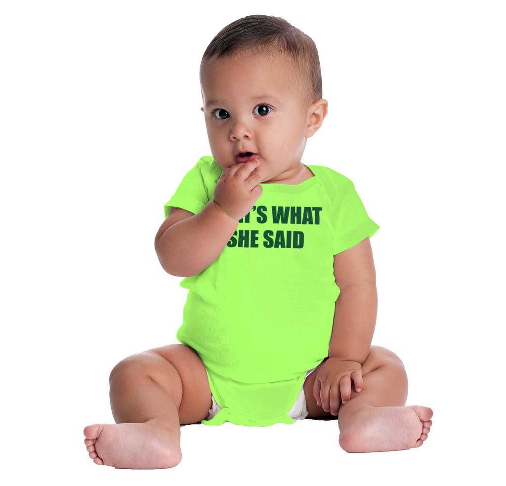 That’s What She Said Romper Bodysuit-Direct To Garment Print-Brisco Baby