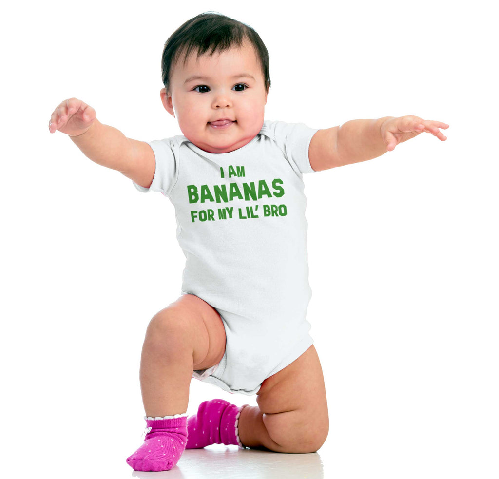 I Am Bananas For My Lil' Bro Romper Bodysuit-Direct To Garment Print-Brisco Baby