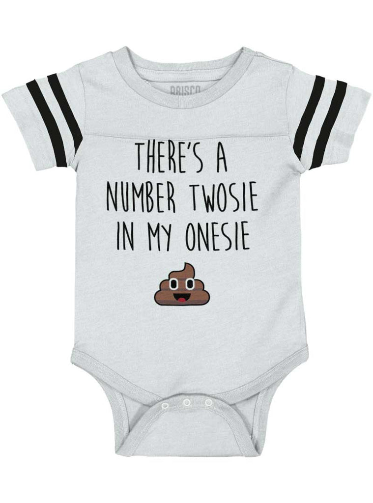 Twosie in Onesie Football Romper Bodysuit-Direct To Garment Print-Brisco Baby