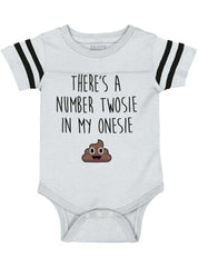 Twosie in Onesie Football Romper Bodysuit-Direct To Garment Print-Brisco Baby