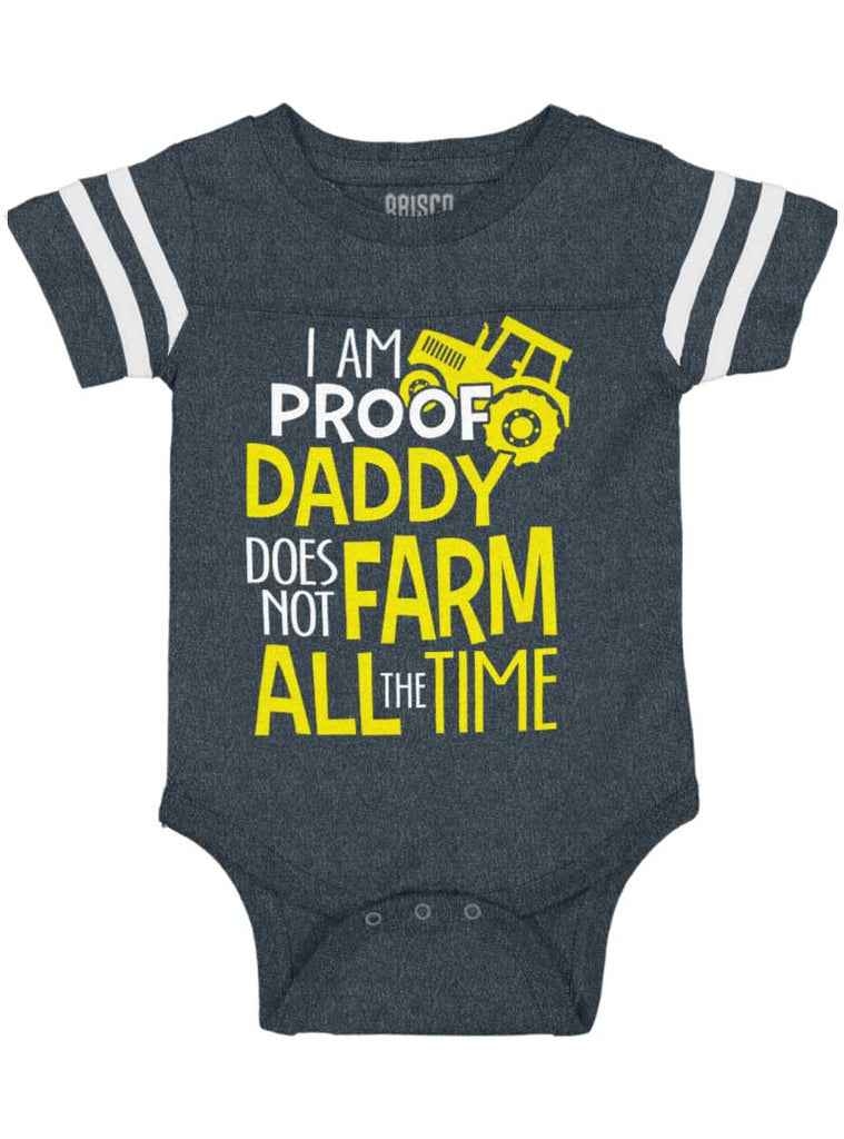 Farm All The Time Football Romper Bodysuit-Direct To Garment Print-Brisco Baby