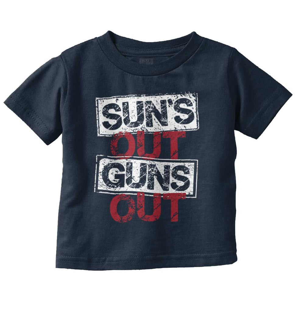 Guns Out Infant Toddler T Shirt-Direct To Garment Print-Brisco Baby