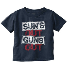Guns Out Infant Toddler T Shirt-Direct To Garment Print-Brisco Baby